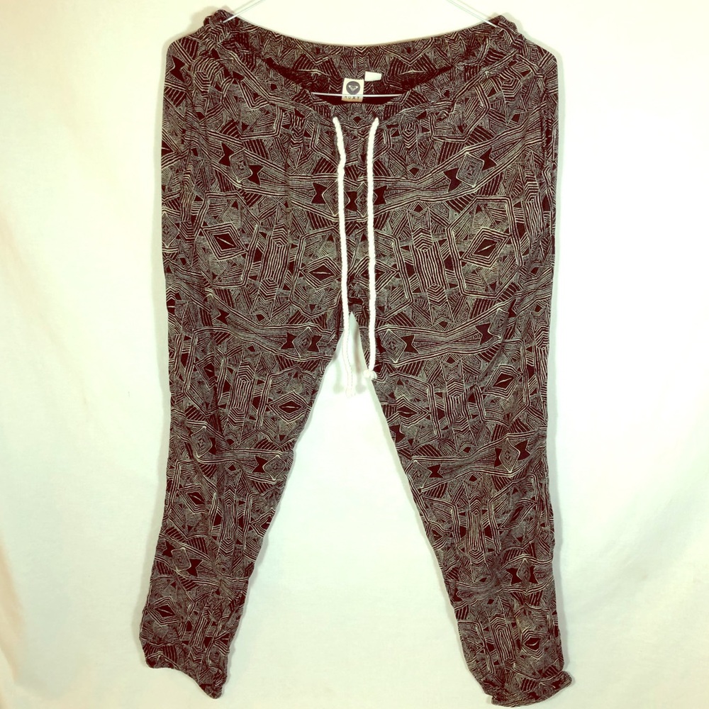 ROXY JOGGERS w/ pocket & rope Black/ White size S